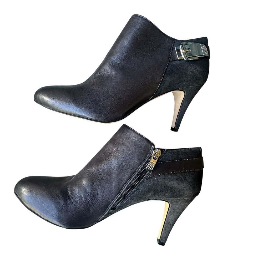 Vince Camuto Velino Ankle Boots Women's‎ Size 8M Dark Gray Leather Suede Upper